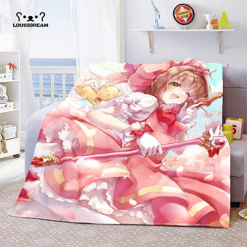 Cardcaptor Sakura Anime Kawaii Girl Throw Blanket  Bedroom Sofa Cover Thin Bedspread Christmas Navidad Gift Home Room Decor