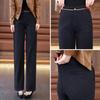 Pantalon Large Taille Haute en Laine Cachemire pour Femme - Automne/Hiver, Épais, Élégant, Polyvalent, Design Droit Décontracté.