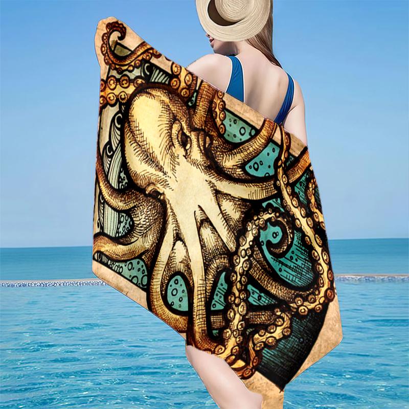 Cthulhu Mythos Artwork Beach Towel, Super Soft Microfiber, Gift for Her/Him, Birthday, for Pool, Beach, Travel, Home Decor Fan gifts