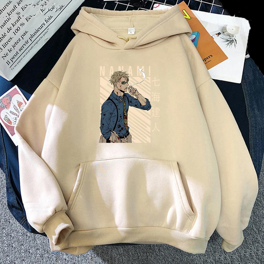 Japan Anime Jujutsu Kaisen Nanami Kento Graphic Hoodies Oversized Hooded Sweatshirt Long Sleeves Cotton Hoodie Men Women Clothes