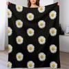 Top View Of A White Common Daisy Isolated Throw Blanket Soft Warm Blanket Gift for Men Women Adults