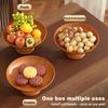 Fashion Nordic Wood Grain Fruit Plate High-Foot Detachable Candy Snack Tray Plastic Dried Fruit Plate Household Desktop Storage