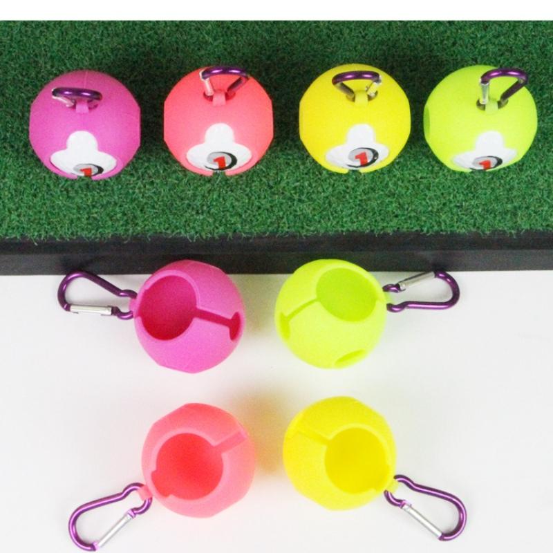 Portable Golf Ball Hook Holder Protective Cover 11mm Golf Ball Silicone Sleeve Protective Cover Golf Training Aids Golf Bags