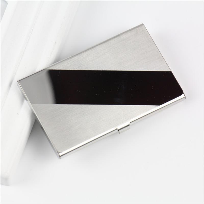 Water-Resistant Stainless Steel Business Card Holder Slim Silver Metal Pocket Case for Men Women Client Meeting Office Carry