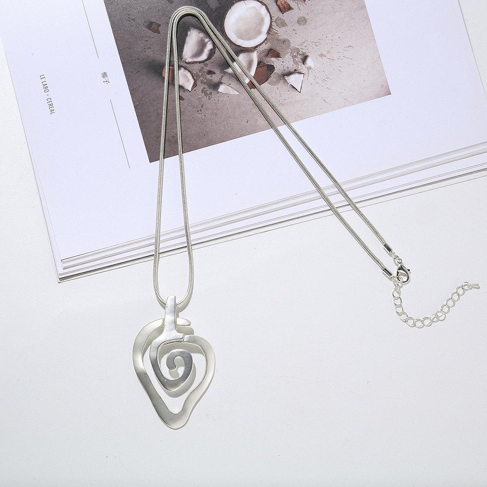 Accessories Metal Necklace Simple Geometric Threaded Long Women'S Fashion Sweater Chain