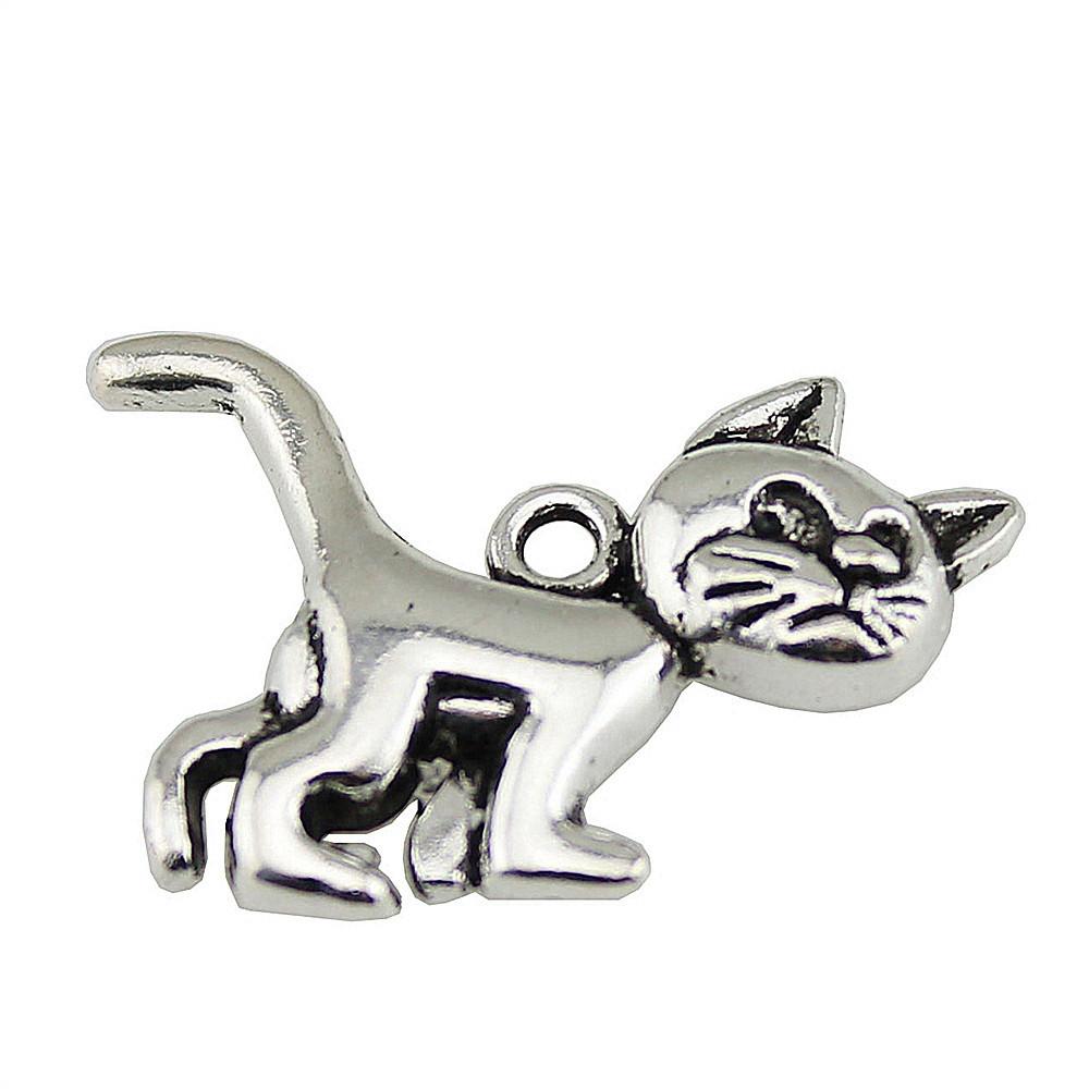 Charms Cat Pendants Heart Alloy Crafts For DIY Jewelry Making Accessories