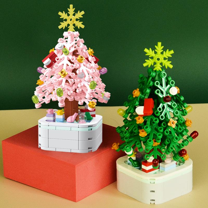 Drill Horse Christmas Tree Educational Model Ornament for Kids - Small Particle Assembly, Perfect Gift for Girls (103E)
