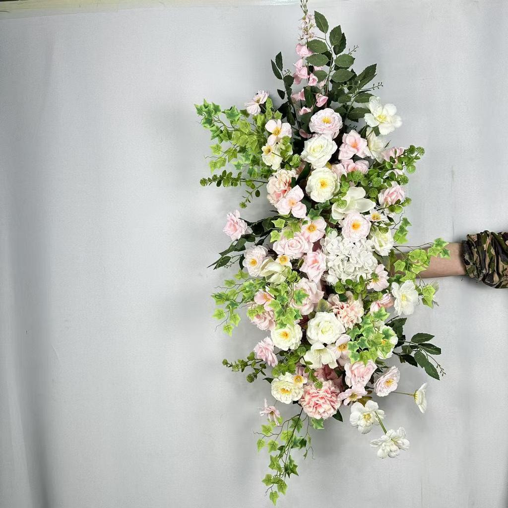 Triangular Silk Flower Wedding Arch Arrangement for Reception Background