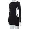 Elegant Sexy Backless Hollow Out Long Sleeve Midi Dress Women Party Club Gown for Spring Summer Hot