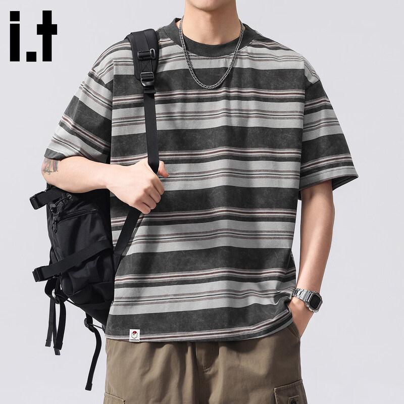 CHOCOOLATE Men s Striped Patchwork Short Sleeve T-Shirt 2XL