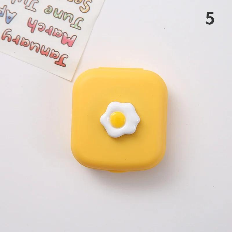 Tragbare süße Fruchtsüßigkeit einfarbige Kontaktlinsenbox Linsenbehälter für Augenpflegeset Brillenetui Halter Behälter Geschenk