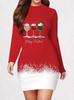 Women's Christmas Party Dress, New Year Holiday Dress, Women's Autumn Long Sleeved Round Neck Tight Mini Dress