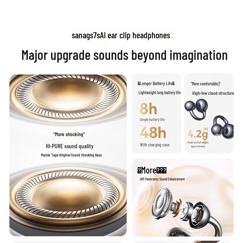 Saina S7S AI Wireless Open-Ear Bluetooth Headset