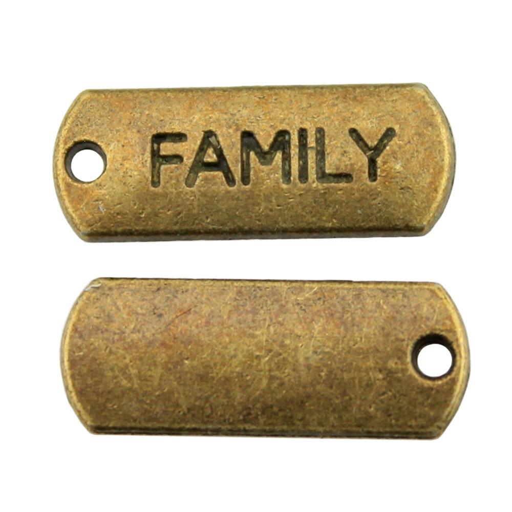 

10pcs Family Charms Charms Antique Bronze Color Zinc Alloy 21X8mm