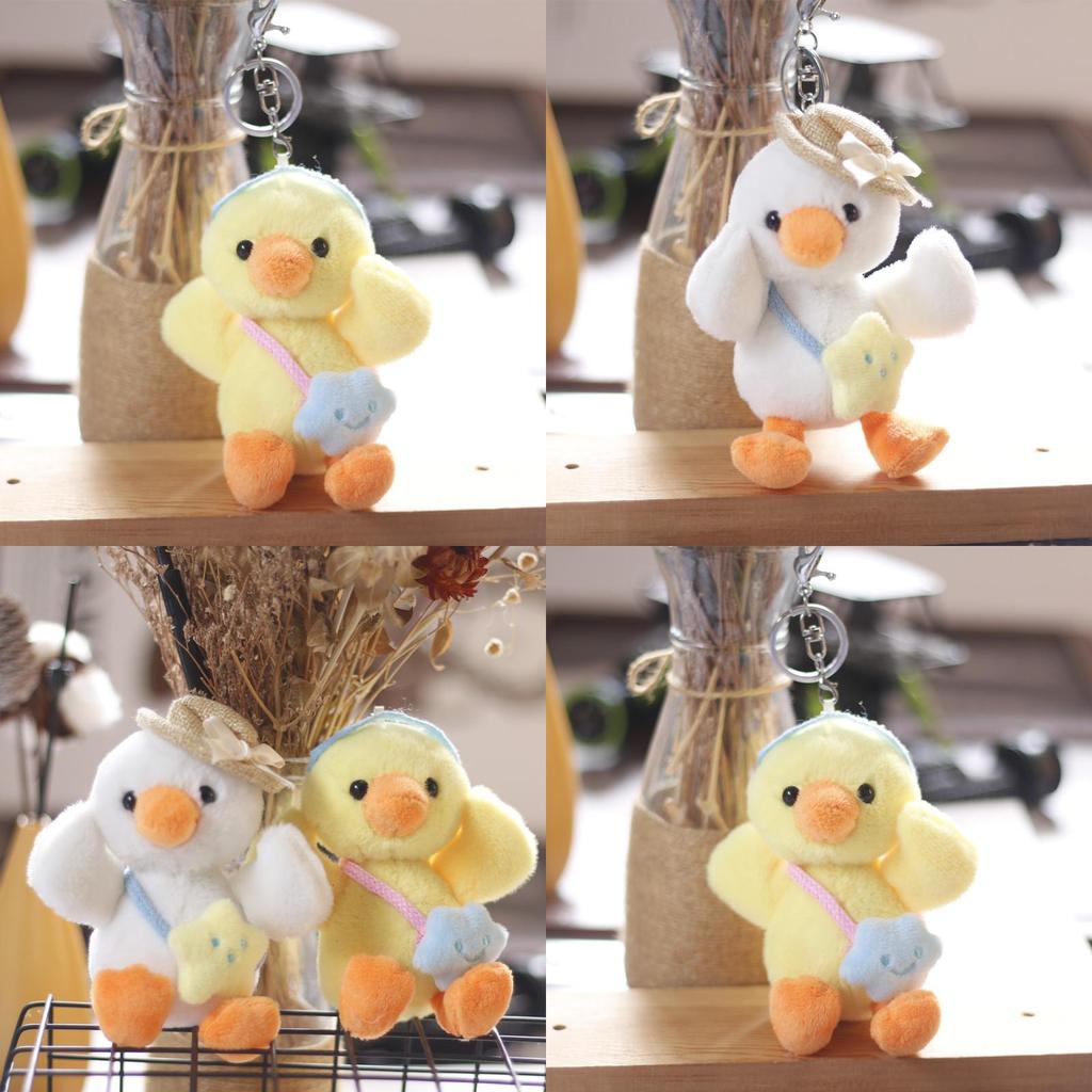 Adorable Plush Duck Keychain Soft Yellow Duck Backpack Charm Cute Stuffed Toy