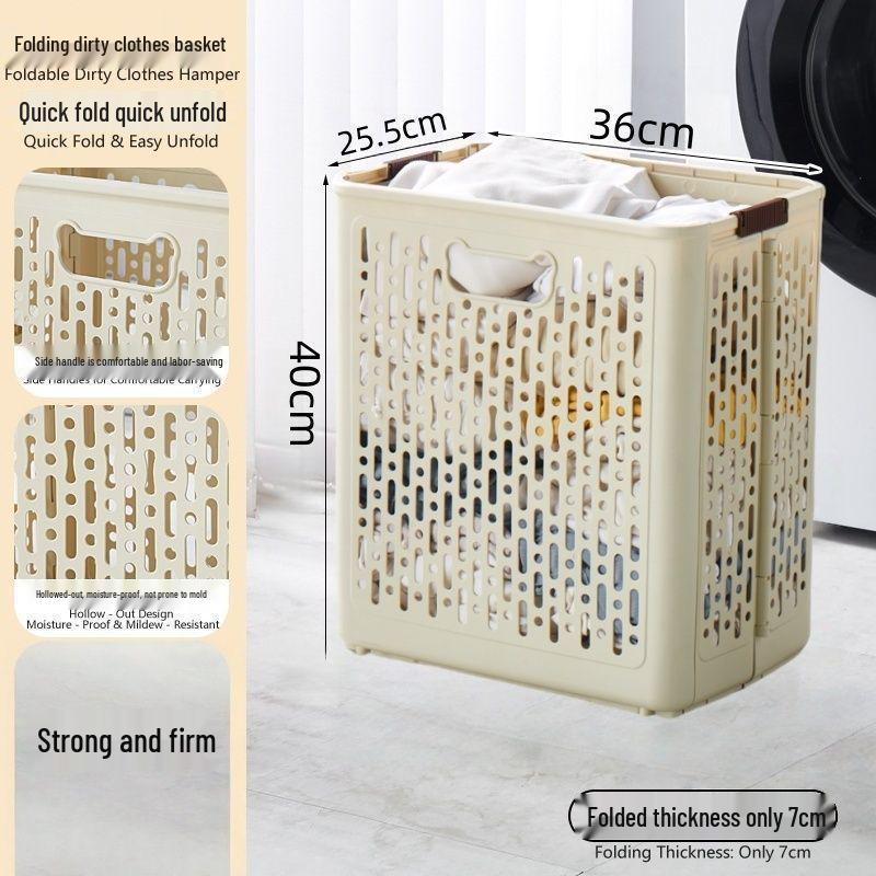 Foldable Laundry Hamper: Clothes Storage Basket for Bathroom or Toilet