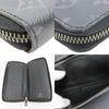 Used LOUIS VUITTON Purse Zippy Wallet Vertical M62295 Monogram Eclipse black gray Zip Around