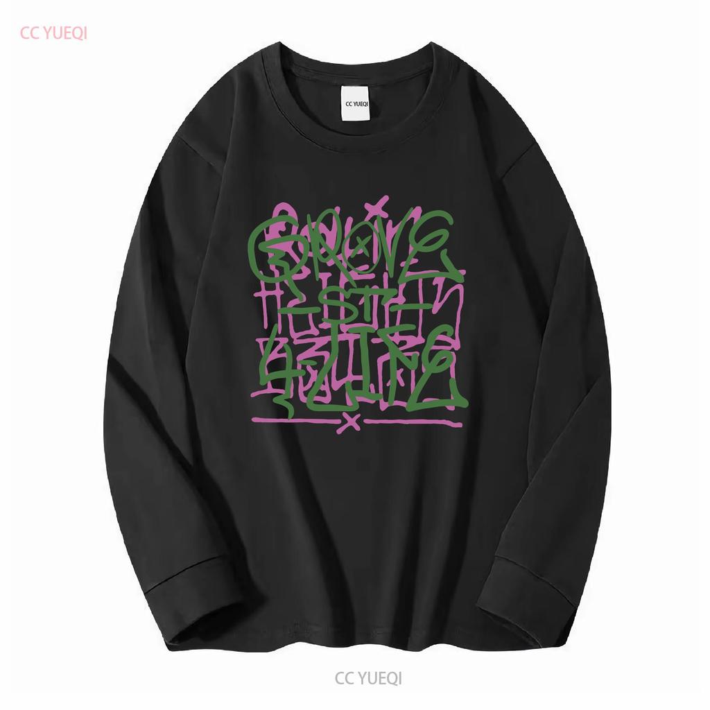 Grove Street Graffiti T-shirt in Cotone Pesante vintage Lavata Traspirante Elasticizzata Casual grafica Leggermente Morbida moda streetwear