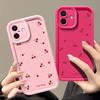 Cute Cherry Pattern TPU Soft Matte Phone Case For iPhone 16 Pro Max 15 Pro 14 13 12 11 XR XS Shockproof Lens Protection Bumper Cover