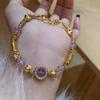 Purple Entangled Beaded Bracelet 2025 New Thousand Gold Feeling Gold Stacked Bracelet Light Luxury Temperament Lucky Jewelry Women