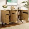 3-Door Sideboard in Wood Look with Metal Legs - Modern Design, Lots of Storage, Easy to Clean - Suitable for Living Room, Dining Room, Hallway