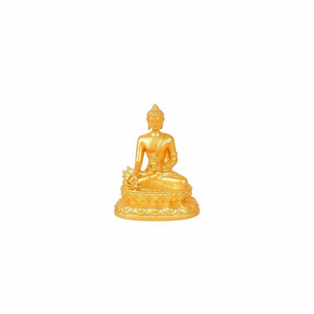 Miniature Golden Buddha Statue Palm Size Small Portable Buddhist Figurine Sitting Buddha Statue Feng Shui Religious Decor