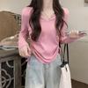 Women's Slim Fit V-Neck Drawstring Long-Sleeve Autumn Top