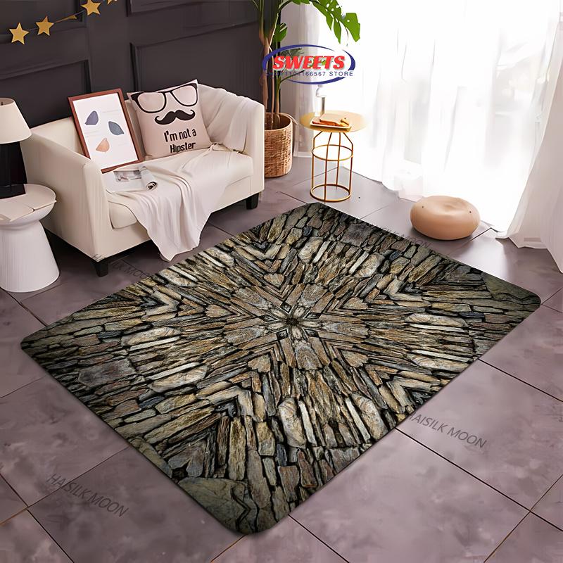 Vintage Art Stone Flower Carpet New Release! Rug for Living Rooms Bedrooms Sofa, Office Areas, Durable Machines Washable Mats