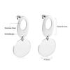 Geometric Stud Earrings Round Triangle Fringed Earrings Stainless Steel Plated 18K Gold Earrings