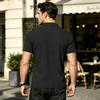 New Men's Business Casual Short Sleeved Bone Flower Solid Color POLO Shirt Fashion Breathable Comfortable Summer Versatile Top