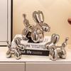 Sculture in Ceramica Cane Palloncino Argento Statua Decorazioni Artigianato Statuette Camere da Letto Scrivania Lusso Accessori Arredo Casa