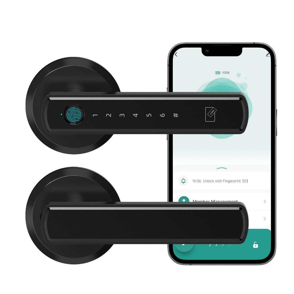 Auto Lock Home & Office Security Smart Handle Door Lock Fingerprint Bluetooth APP Control Electronic Anti-theft Lock