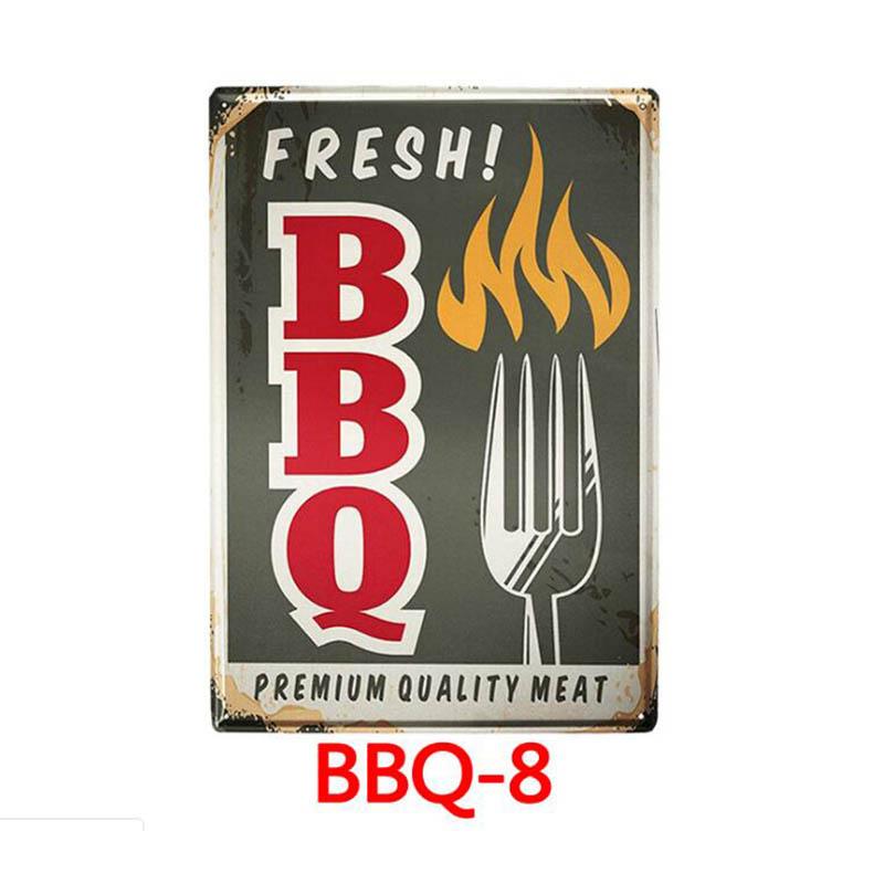 Fresh BBQ Plaque Metal Vintage Tin Sign Pin Up Shabby Chic Decor Metal Signs Vintage Bar Decoration Metal Poster Pub Metal Plate