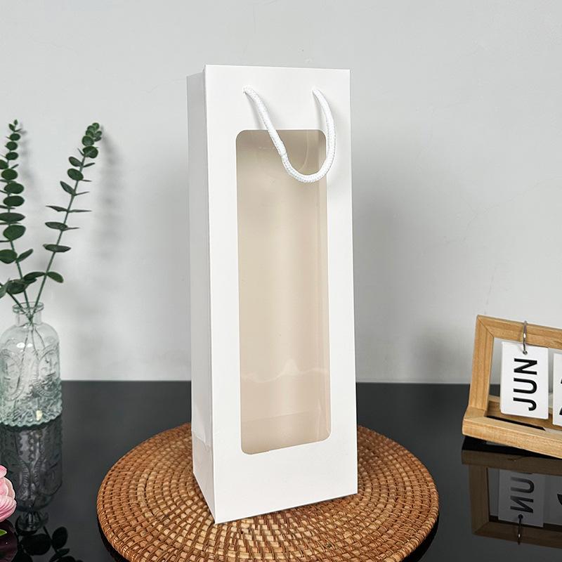 5Pcs Long PVC Window Gift Bag, Portable Packaging for Wine, Champagne, Flower Bouquet, Umbrella, Corporate Exhibition Souvenir