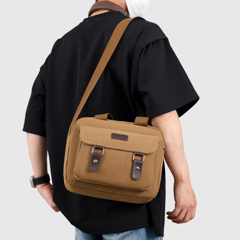 Canvas Handbag Men's Business Briefcase Shoulder Crossbody Bag