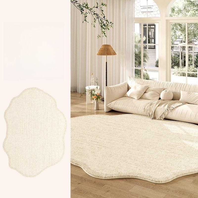 Fluffy Soft Lounge Floor Mat Thickend Plush Bedside Rug Cream Style Bedroom Decor Plush Irregular Shapes Carpets For Living Room