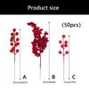 50Pcs Realistic PVC Berries Branches Bendable Iron Stems For Christmas Tree Wreath Table Display Wedding Centerpieces