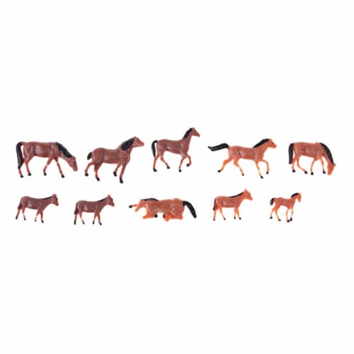 10pcs 1/87 Scale Painted Horse Miniature Figures for HO Gauge Building DIY Crafts and Architectural Models, Dioramas