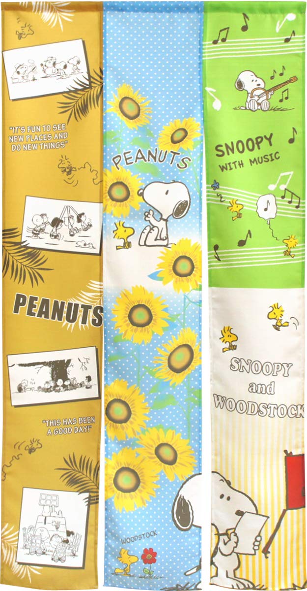 

Noren Kobo Snoopy Width 85cm x Length Product Number 11541 Three-Panel Curtain, Natural, Long, Multicolor, 170cm, синий