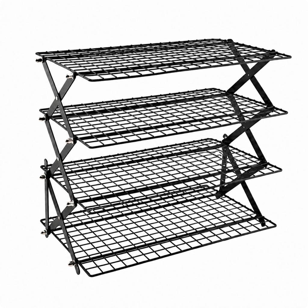 Iron Cooling Rack with Nonstick Coating Foldable SpaceSaving Food Display
