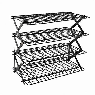 Iron Cooling Rack with Nonstick Coating Foldable SpaceSaving Food Display
