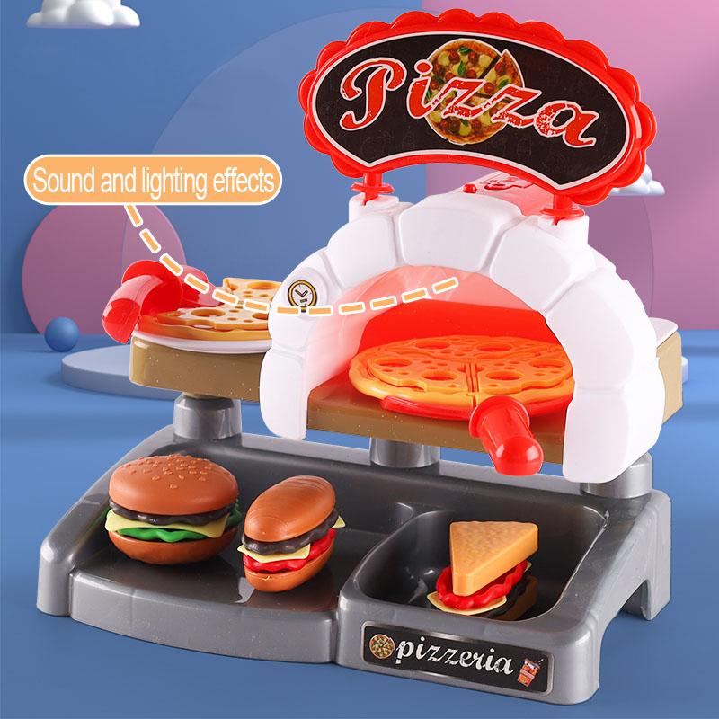 Joc Casa de Joacă Copii Bucătărie Restaurant Fast-Food Burger Cartofi Prăjiți Desert Mașină de Cafea Set Casierie Jucării Mini Educaționale Joc de Rol