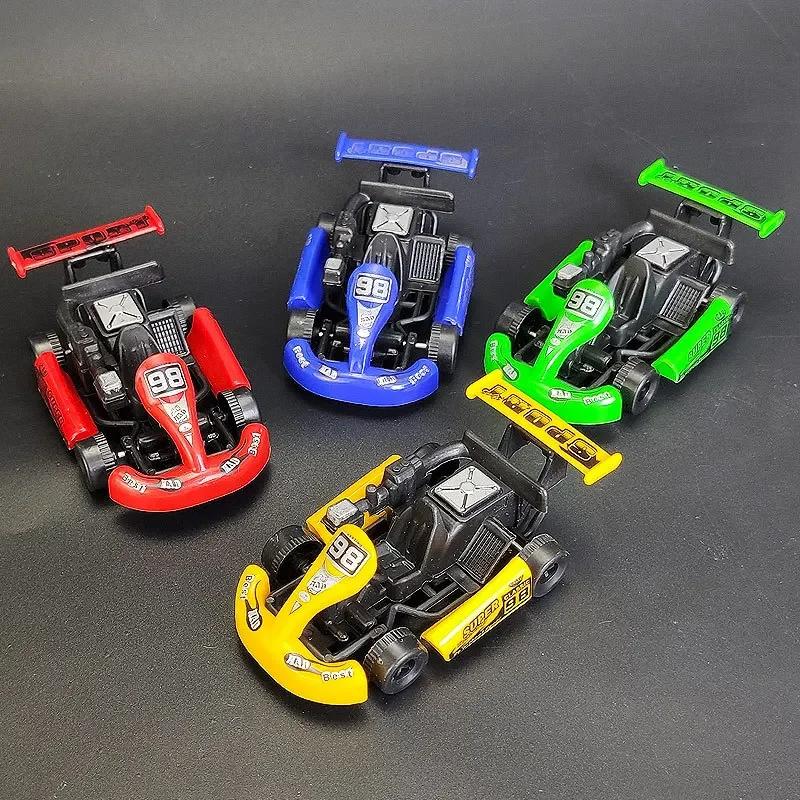1PC Mini Plastic Car Toy Pull Back Colorful Cartoon Racing Model Kart Racing Car Children Educational Toys For Boys Kids Gifts for Daily Use