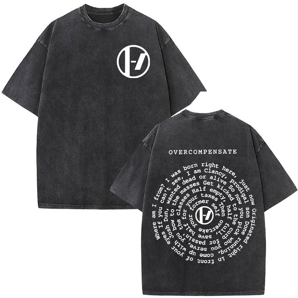 

Twenty One Pilots Винтажний Праний Футболка Чоловіки Жінки Мода Хіп-Хоп Оверсайз Футболки Бавовняна Повсякденна Футболка Вуличний Одяг Топи Футболка XXL фіолетовий