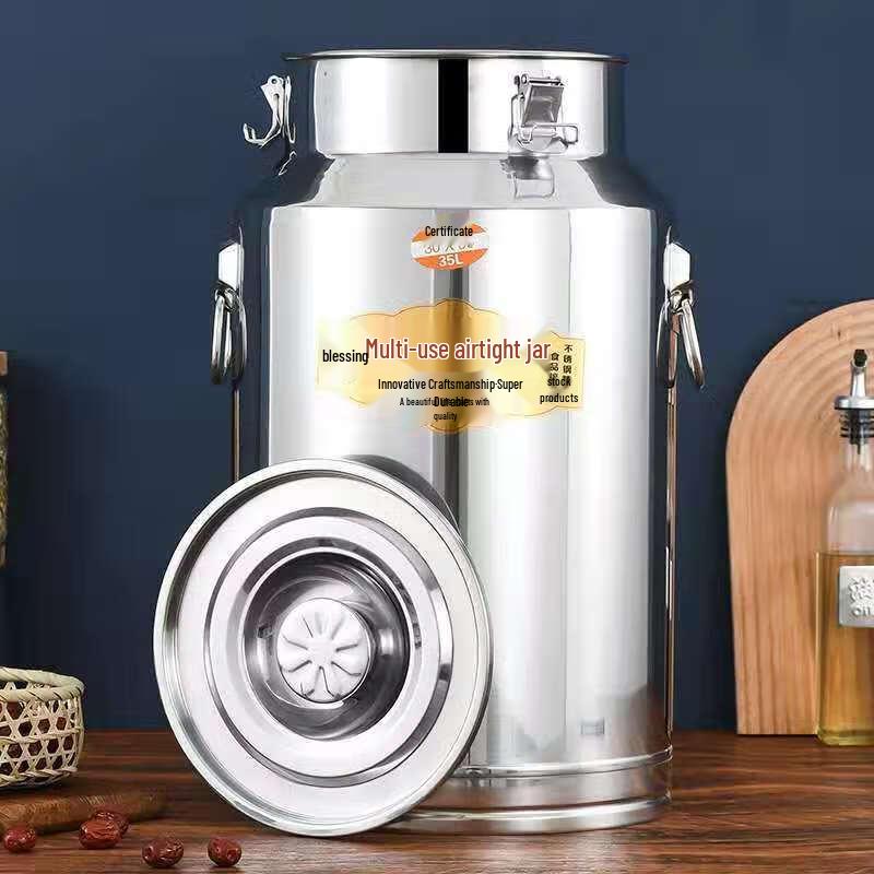 

Thickened 201 Stainless Steel Sealed Storage Bucket