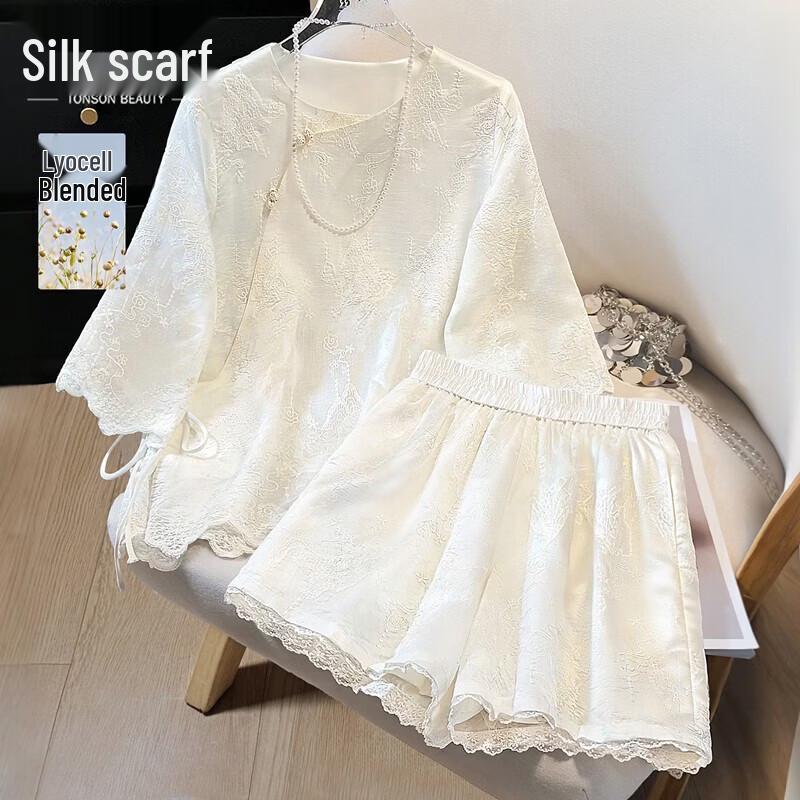 Women's Lyocell New Chinese Style Top & Shorts Set