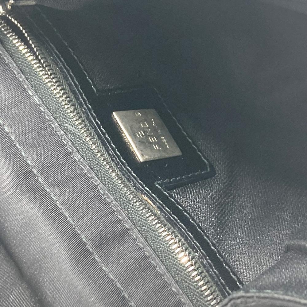 Fendi FF Logo Flap Crossbody Bag Pochette Shoulder Bag Nylon Black