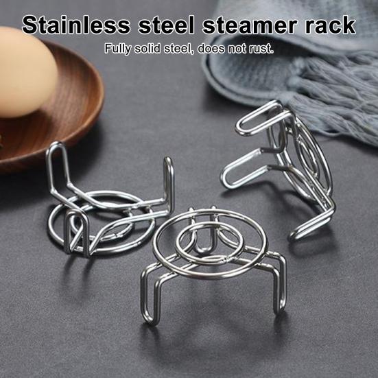 Mini Round Steamer Rack Stainless Steel Pot Trivet Small Steaming Pot Pan Cooking Stand for Cooking Baking Steaming
