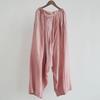 Johnature Women Vintage Bandage Straight Pants Solid Color Summer Elastic Waist Loose Pockets Female Long Trousers