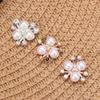 10PCS Sparkling Flower-shaped Hat Accessories Pearl Button Headwear Clip Pearl Hairpins Rhinestone Buttons